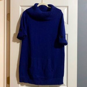 EUC Athleta Royal Blue Knit Cowl Neck Tunic